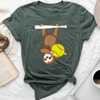Sloth With Softball Mother's Day Bella Canvas T-shirt - Thegiftio UK