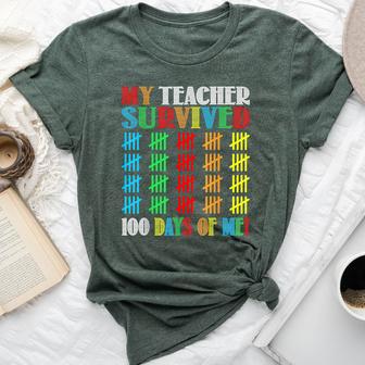 That My Teacher Survived 100 Days Of Me For Teacher Bella Canvas T-shirt - Thegiftio UK
