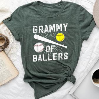Grammy Of Ballers Baseball Softball Grammy Grandma Bella Canvas T-shirt - Thegiftio UK