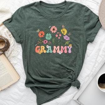 Grammy For Grandma Wildflower Floral Women Bella Canvas T-shirt - Thegiftio UK