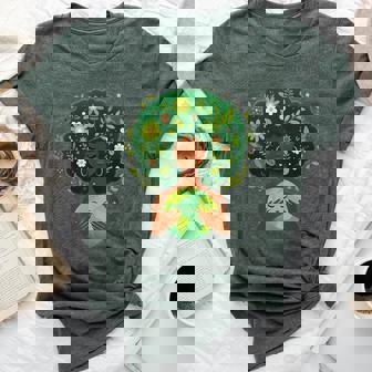 Green Black Afro Mother Earth Day Gaia Save Our Planet Earth Bella Canvas T-shirt - Thegiftio UK