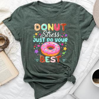 Groovy Donut Stress Just Do Your Best Testing Day Teachers Bella Canvas T-shirt - Thegiftio UK