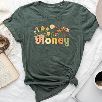 Groovy Honey Grandmother Flowers Honey Grandma Bella Canvas T-shirt - Thegiftio UK