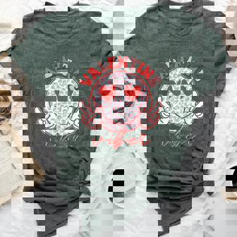 Groovy Valentine Vibes Valentines Day For Girl Women Bella Canvas T-shirt - Thegiftio