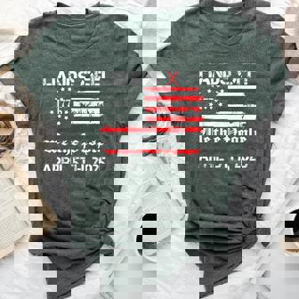 Hands Off Protest Saturday April 5 Usa Flag Women Bella Canvas T-shirt | Mazezy