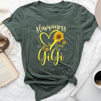 Happiness Is Being A Gigi Sunflower Mother's Day Grandma Bella Canvas T-shirt - Thegiftio UK