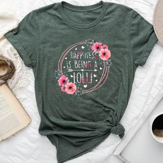 Happiness Is Being A Lolli Floral Flower Mother's Day Womens Bella Canvas T-shirt - Thegiftio UK