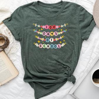 Happy 100 Days Of School Bracelet Teacher Student 100Th Day Bella Canvas T-shirt - Thegiftio UK