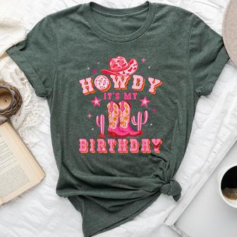 Howdy Its My Birthday Cowgirl Western Rodeo Girls Women Bella Canvas T-shirt - Thegiftio UK