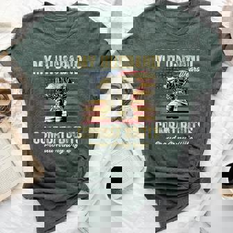 My Husband Wears Combat Boots Proud Army Wife Veteran Day Bella Canvas T-shirt - Seseable