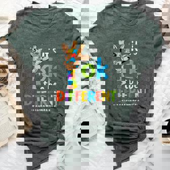 Its Ok To Be Different Autism Awareness Giraffe Autistic Bella Canvas T-shirt - Thegiftio UK