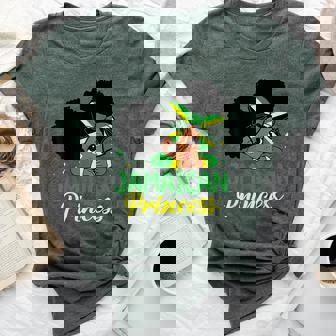 Jamaican Princess Jamaica Girl Melanin Cute Jamaican Flag Bella Canvas T-shirt | Mazezy