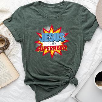 Jesus Is My Superhero Christian Bella Canvas T-shirt - Thegiftio UK