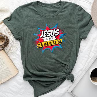 Jesus Is My Superhero Christian Bella Canvas T-shirt - Thegiftio UK