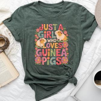 Just A Girl Who Loves Guinea Pigs Guinea Pig Girl Mom Women Bella Canvas T-shirt - Thegiftio UK