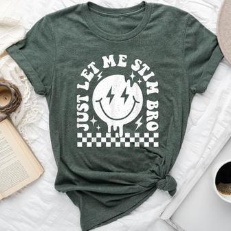 Just Let Me Stim Bro Groovy Let Me Stim Autism Awareness Boy Bella Canvas T-shirt - Thegiftio UK