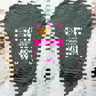 I Love My Awesome Mom Mother's Day Leopard Heart Print Bella Canvas T-shirt - Seseable