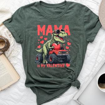 Mama Is My Valentine Dinosaur Valentine Bella Canvas T-shirt - Thegiftio UK