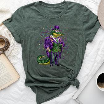 Mardi Gras Alligator Mardi Gras Costume Women Bella Canvas T-shirt | Seseable UK
