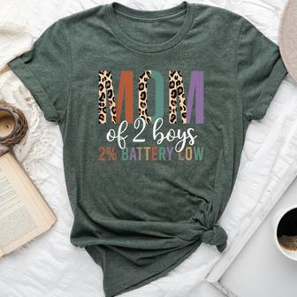 Mom Of 2 Boys From Son Leopard Bella Canvas T-shirt - Thegiftio UK