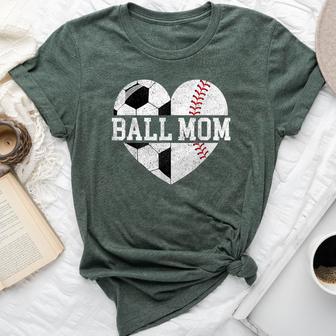 Mom Of Both Heart Soccer Baseball Sports Mom Mother's Day Bella Canvas T-shirt - Thegiftio UK