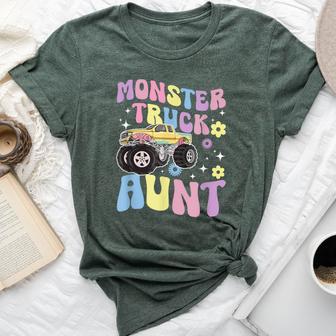 Monster Truck Aunt Groovy Monster Truck Auntie Bella Canvas T-shirt - Thegiftio UK