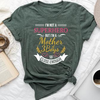 Mother Of Three Boys For Mom With 3 Sons Bella Canvas T-shirt - Thegiftio UK