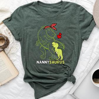 Nannysaurus Nanny Tyrannosaurus Dinosaur Baby Mother's Day Bella Canvas T-shirt - Thegiftio UK