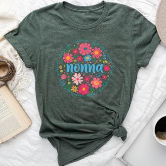 Nonna For Grandma Wildflower Floral Women Bella Canvas T-shirt - Thegiftio UK