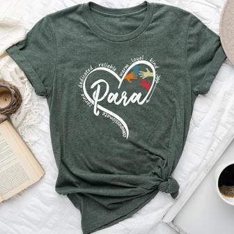 Para Heart Paraprofessional Teacher Paraeducator Bella Canvas T-shirt - Thegiftio UK