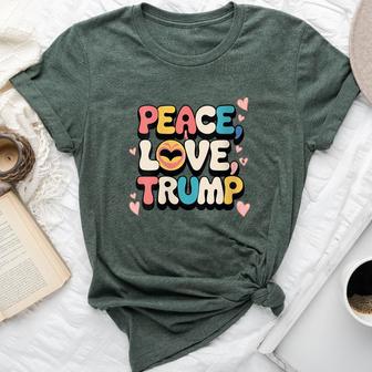 Peace Love Trump Donald Trump Retro Vintage Us President Bella Canvas T-shirt - Thegiftio UK