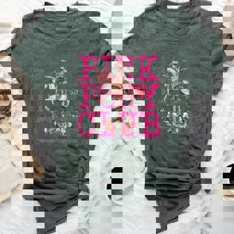 Pony And Heels Lover Pink Girls Clubs Cowgirl Bella Canvas T-shirt - Seseable