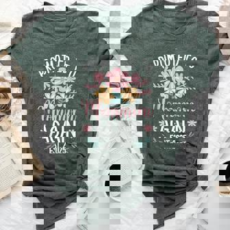 Promoted To Mommom Again Est 2025 Flower Bella Canvas T-shirt - Seseable