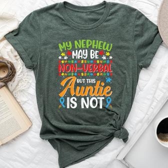 Proud Autism Aunt Autistic Nephew Autism Awareness Auntie Bella Canvas T-shirt - Thegiftio UK