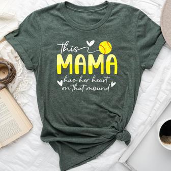 Proud Softball Pitcher Mom Of A Softball Pitcher Mama Bella Canvas T-shirt - Thegiftio UK
