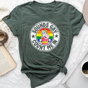 Both Side Sounds Gay Count Me In Unicorn Rainbow Flag Lgbt Bella Canvas T-shirt - Thegiftio UK