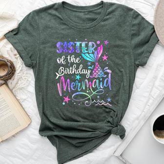 Sister Of The Birthday Mermaid Matching Family Father's Day Bella Canvas T-shirt - Thegiftio UK