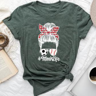 Soccer Baseball Mimi Life Baseball Soccer Mimi Grandma Bella Canvas T-shirt - Thegiftio UK