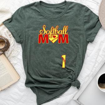 Softball Mom Mother's Day 1 Fastpitch Jersey Number 1 Bella Canvas T-shirt - Thegiftio UK