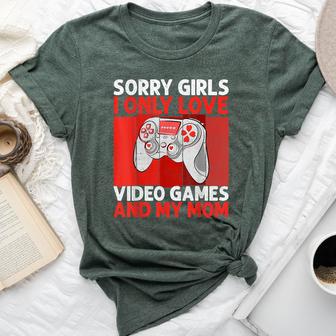 Sorry Girls I Only Love Video Game And My Mom Valentines Boy Bella Canvas T-shirt - Thegiftio UK