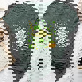 St Patrick's Day Irish Ramen Cats Cute Anime Girls Bella Canvas T-shirt - Thegiftio