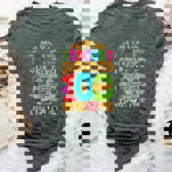 My Teacher Survived 100 Days Of Me Dab 100Th Days Of School Bella Canvas T-shirt | Mazezy