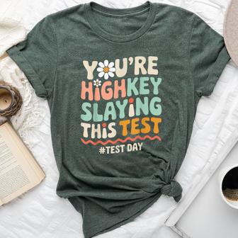 Test Day You're Highkey Slaying This Test Teacher Bella Canvas T-shirt - Thegiftio UK