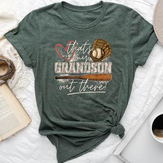 That's My Grandson Out There Baseball Grandma Bella Canvas T-shirt - Thegiftio UK