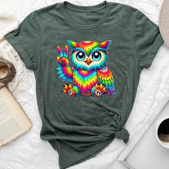 Tie-Dye Owl Peace Sign Hippie Bella Canvas T-shirt - Thegiftio UK