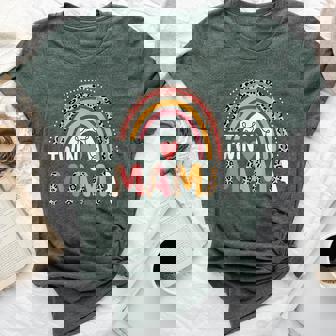 Twin Mama Leopard Rainbow New Mom Of Twins Bella Canvas T-shirt | Mazezy