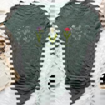 Vintage Subtle Flowers Freesia Dandelion Thistle Women Bella Canvas T-shirt - Thegiftio