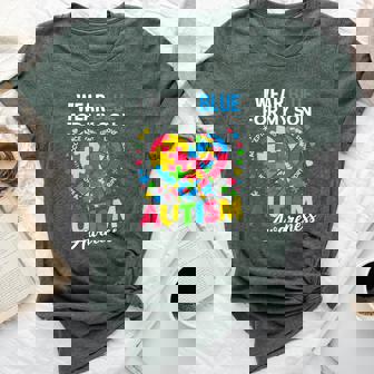 I Wear Blue For My Son Autism Awareness For Autism Mom Bella Canvas T-shirt | Mazezy