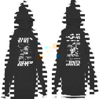 100 Days Brighter Space Astronaut 100Th Day Of School Boys Hoodie - Thegiftio
