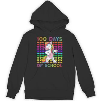 100 Days Of School Still Loving It Hearts Unicorn 100Th Day Hoodie - Monsterry